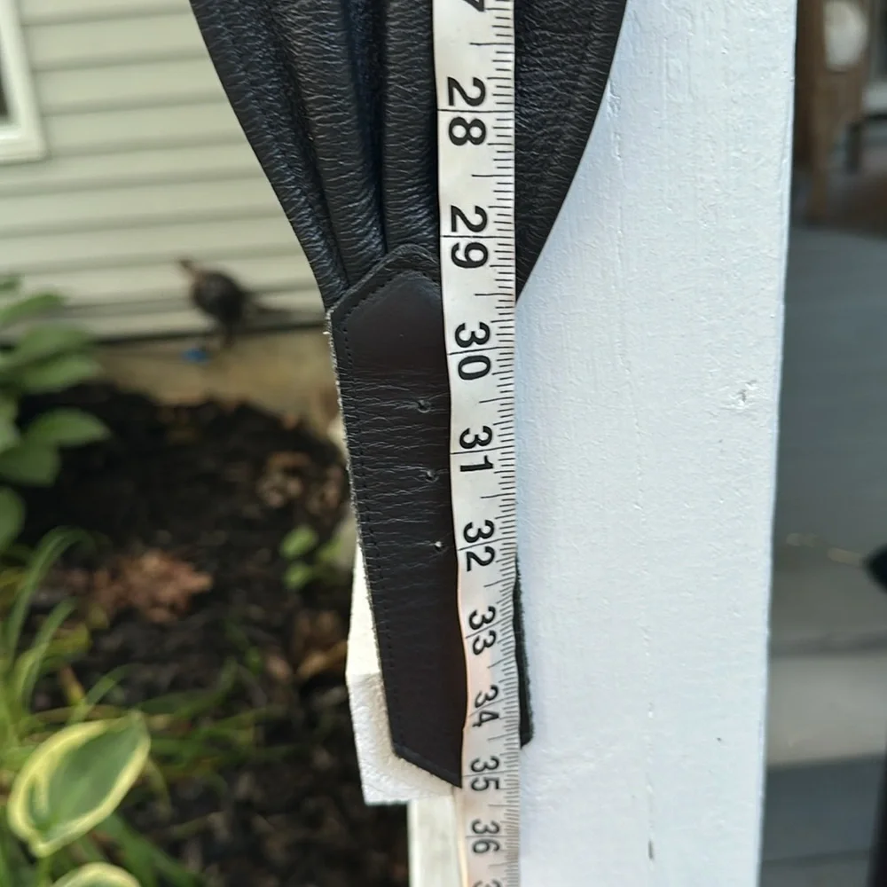Nikki Jaggs Black Genuine Leather Guitar Strap Medium Size